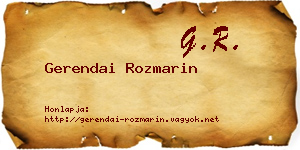 Gerendai Rozmarin névjegykártya